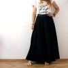 sukně dlouhá půlkolo úplet černá (12)