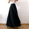 sukně dlouhá půlkolo úplet černá (9)