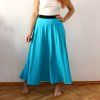 sukně dlouhá půlkolo úplet tyrkysová (2)