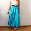 sukně dlouhá půlkolo úplet tyrkysová (8)