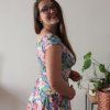 šaty půlkolo kr.rukáv akvarelová zahrada (23)