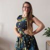 šaty půlkolo kr.rukáv hvězdná noc starry night letní (12)