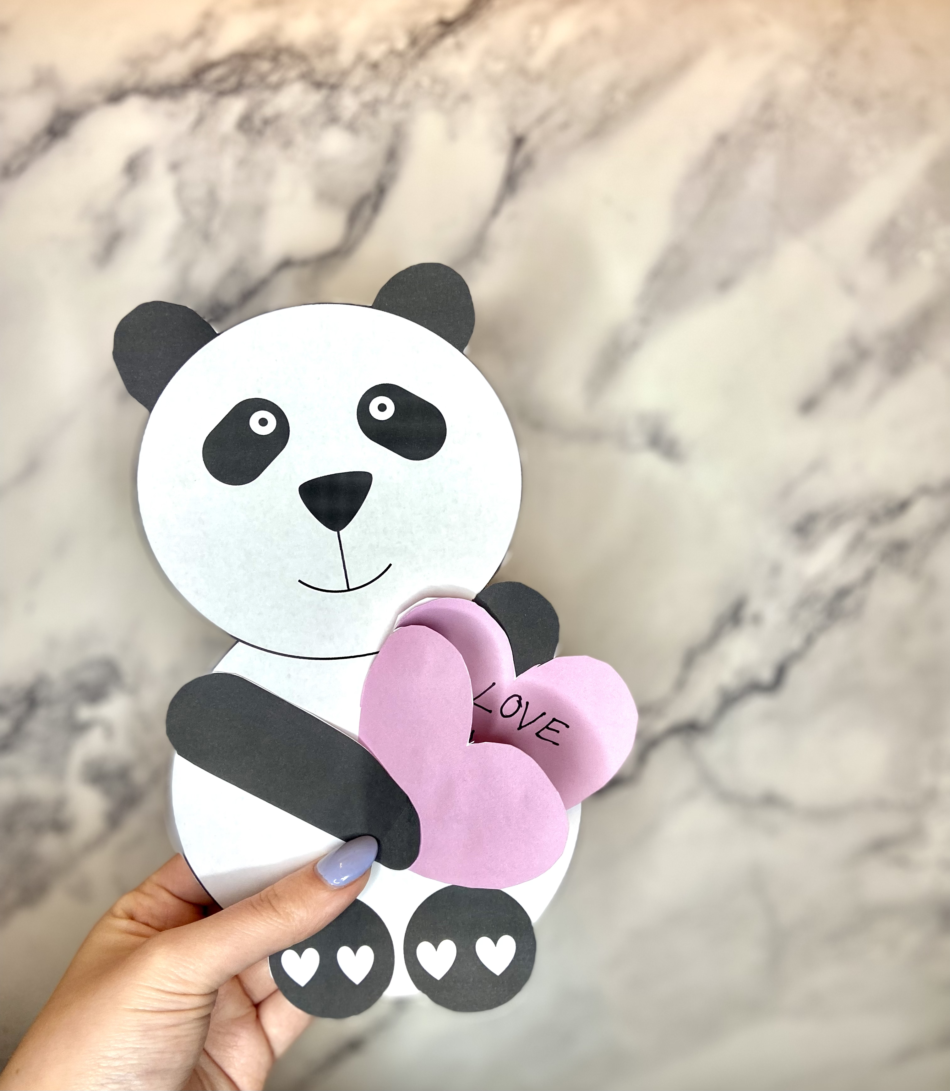 ŠABLONA VALENTÝNSKÉ PANDY🐼💗