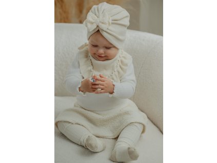 Detský turbánik zateplený ecru