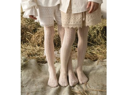 BEBE Pančuchové nohavice s mašľou beige