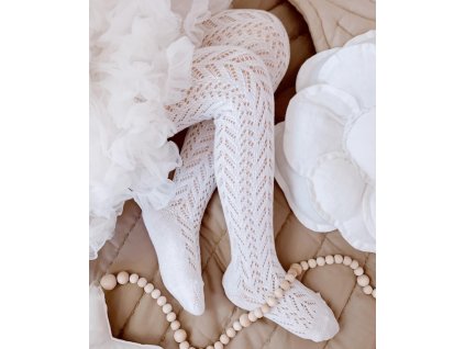 BEBE Pančuchové nohavice s mašľou cream