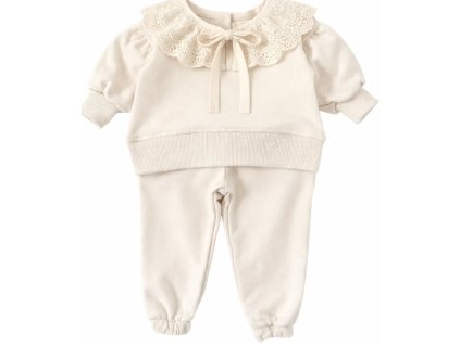 MIME Krémová tepláková súprava s odnímateľným golierom