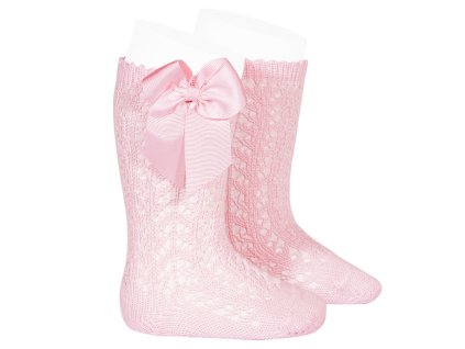 Podkolienky háčkované Cóndor pink
