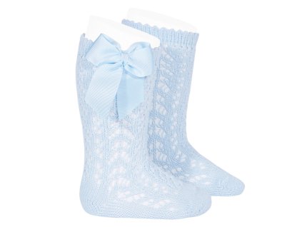 Podkolienky háčkované Cóndor blue