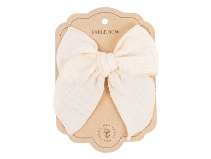 MRS. ERTHA Mašľa do vlasov z bavlny - VANILLA