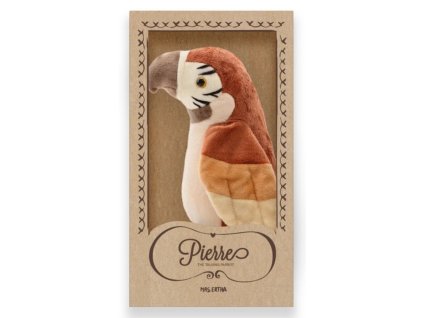 MRS. ERTHA Hovoriaci papagáj Pierre 23 cm hnedý nabíjateľný