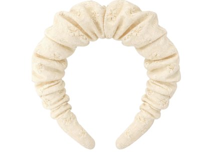 Vyšívaná čelenka -krémová