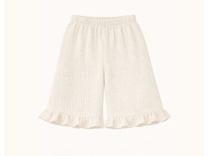 BASIC SPRING mušelínové nohavice cream