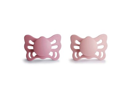 DVOJBALENIE ANATOMICKÝCH CUMLÍKOV FRIGG BUTTERFLY CEDAR/ BABY PINK, 0-6M, SILIKÓN