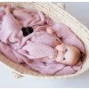 Lullalove Bambusová dečka s volánikom púdrová ružová