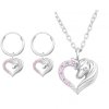 Stříbrný dětský set jednorožec v srdci s kamínky