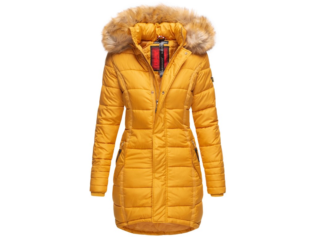 Dámská zimní bunda dlouhá Papaya Navaho - YELLOW