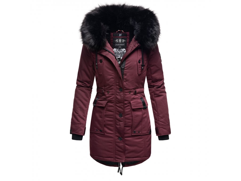 Dámská zimní dlouhá bunda/kabát Luluna Princess Navahoo - WINE