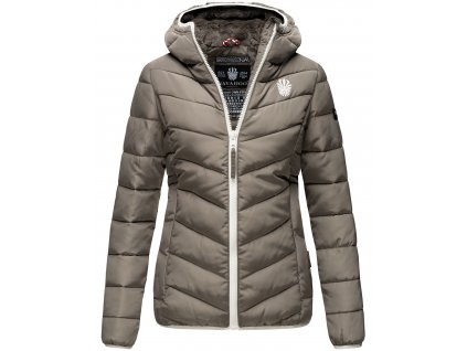 Dámská zimní bunda s kapucí ELVA N-W-165 Navahoo - GREY OLIVE
