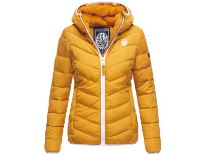 Dámská zimní bunda s kapucí ELVA N-W-165 Navahoo - YELLOW