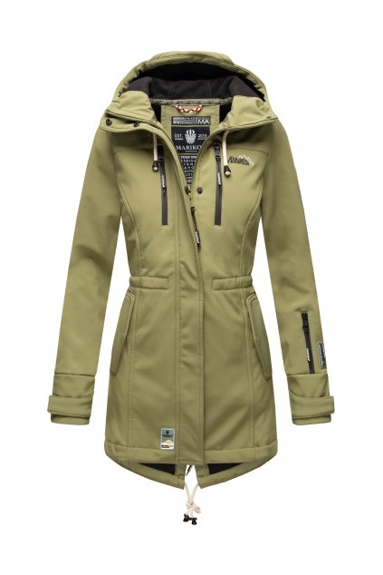 Dámská dlouhá softshellová bunda Marikoo Zimtzicke - OLIVE