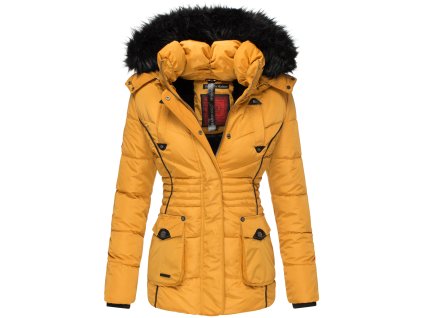Dámská zimní bunda s kapucí Vanilla Marikoo - YELLOW