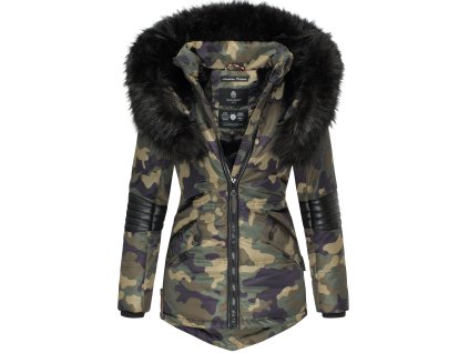 Dámská zimní bunda s kapucí Nirvana Navahoo - CAMO GREEN