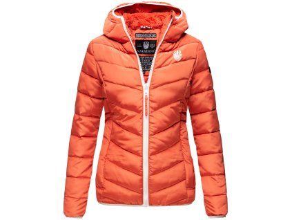Dámská zimní bunda s kapucí ELVA N-W-165 Navahoo - DARK CORAL