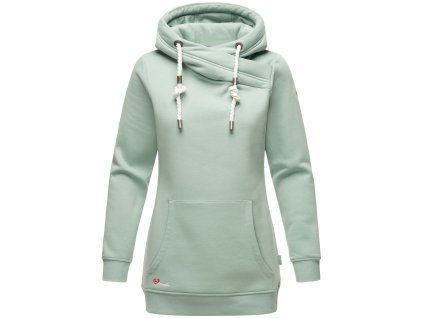Dámská dlouhá mikina s kapucí Izuyaa Marikoo - DUSTY MINT MEL