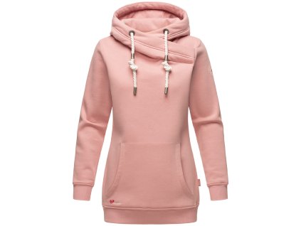Dámská dlouhá mikina s kapucí Izuyaa Marikoo - POWDER ROSE