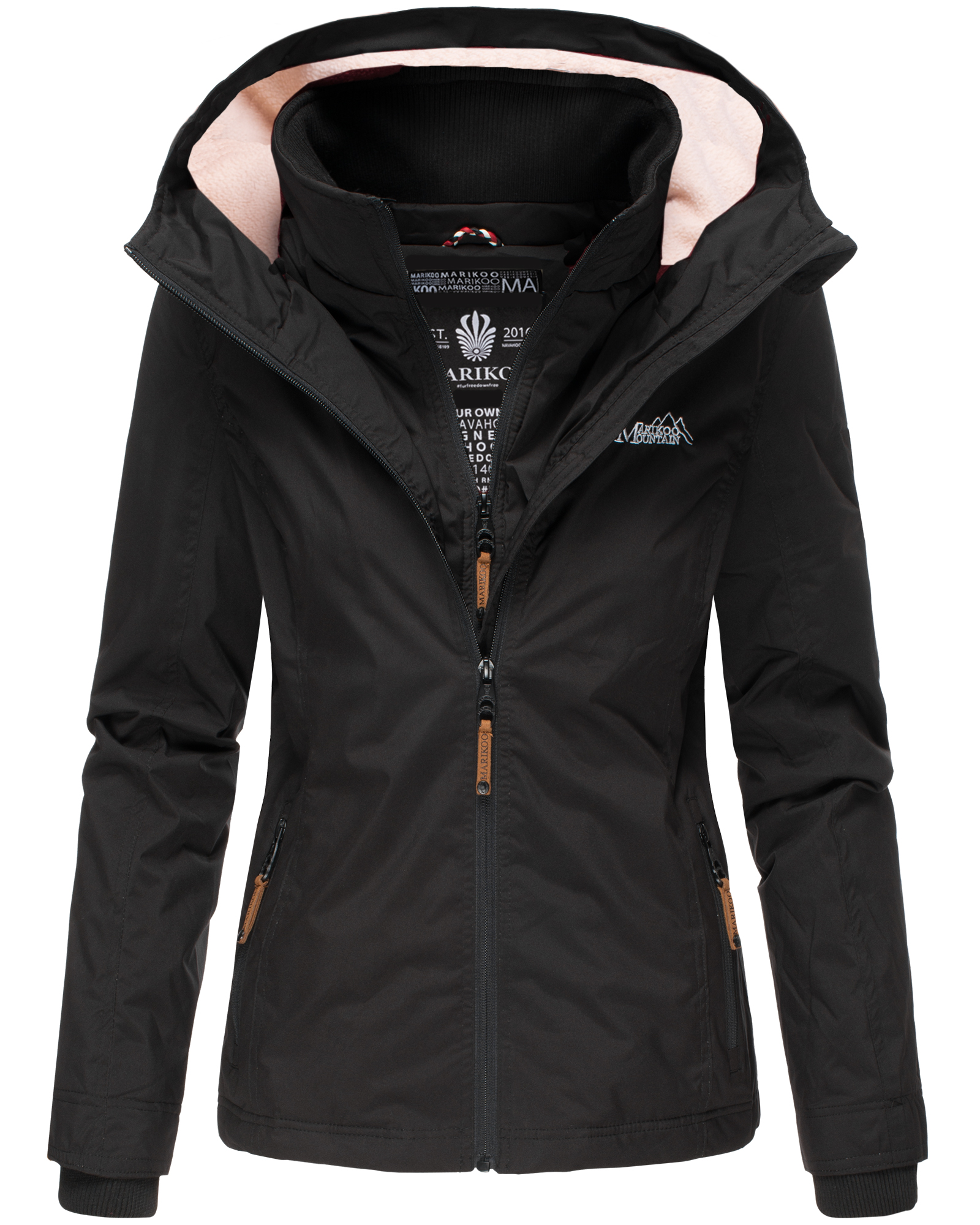 Dámská outdoorová bunda s kapucí Erdbeere Marikoo - BLACK Velikost: XS