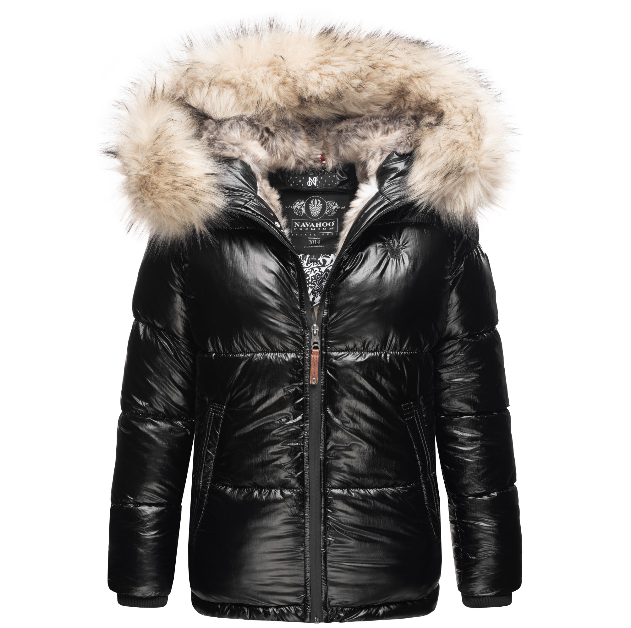 Dámská teplá zimní bunda s kožíškem Tikunaa Premium Navahoo - BLACK Velikost: L