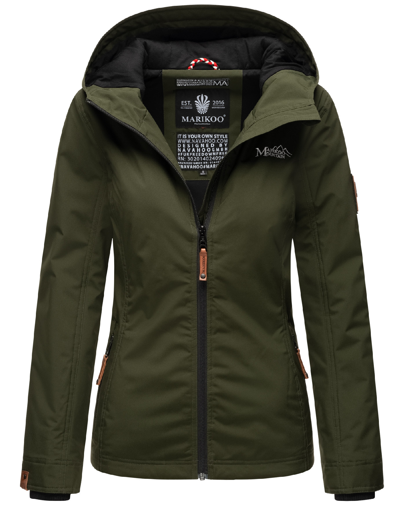 Dámská outdoorová bunda s kapucí Brombeere Marikoo - OLIVE Velikost: M