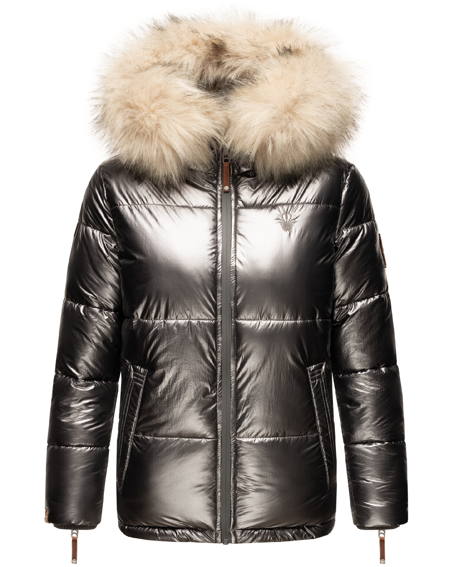 Dámská teplá zimní bunda s kožíškem Tikunaa Premium Navahoo - ANTRACITE Velikost: L