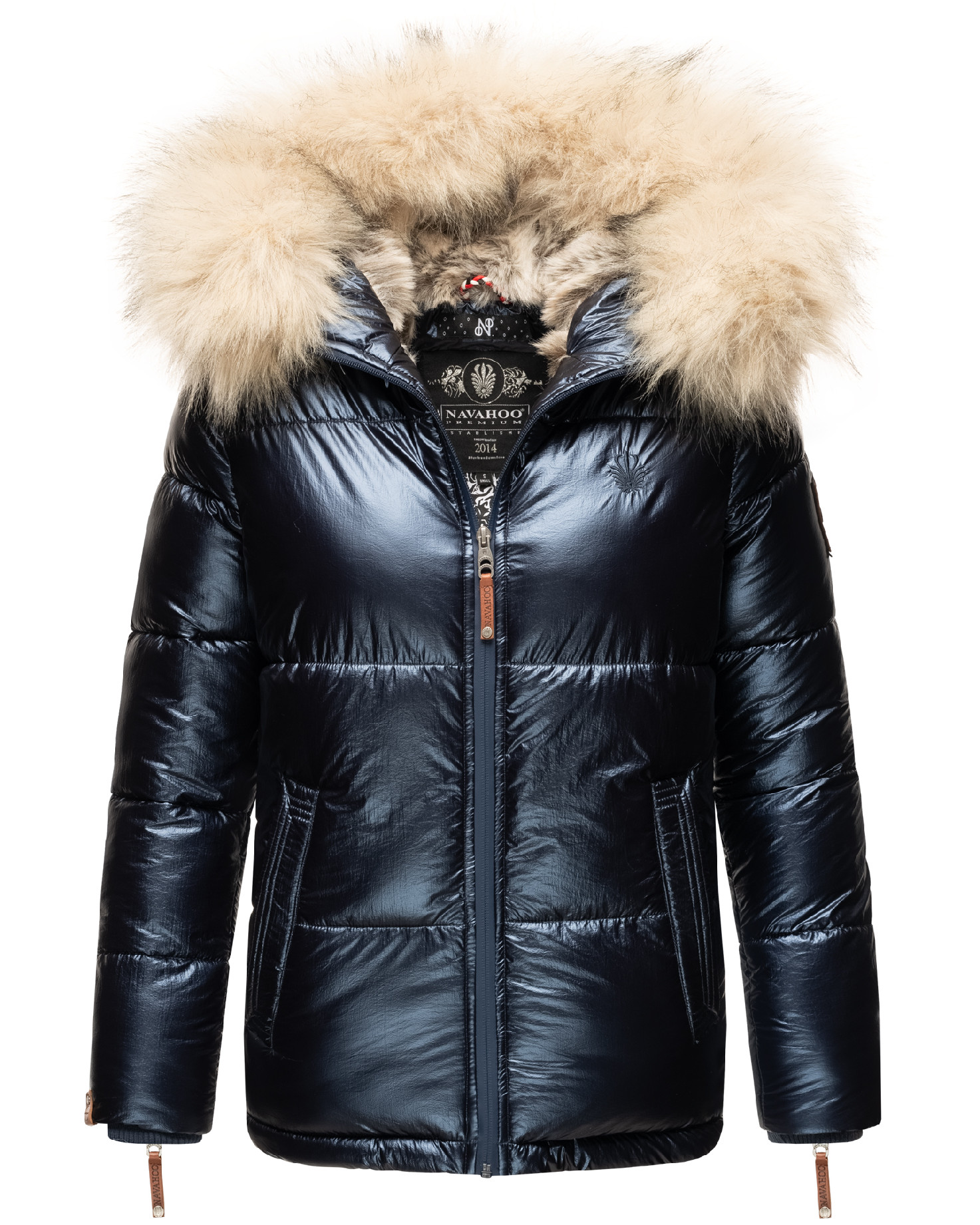 Dámská teplá zimní bunda s kožíškem Tikunaa Premium Navahoo - NAVY Velikost: XL
