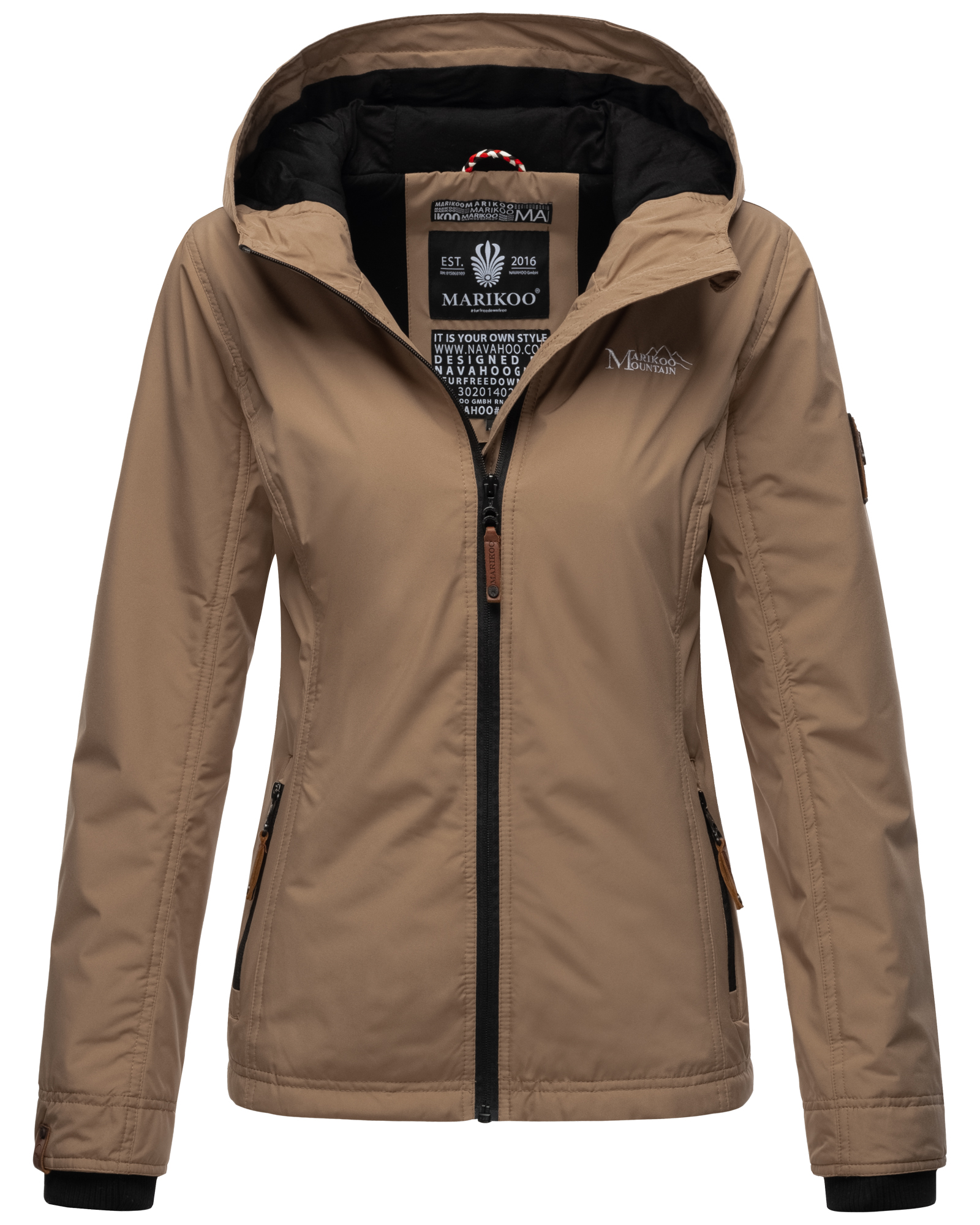 Dámská outdoorová bunda s kapucí Brombeere Marikoo - TAUPE Velikost: XS