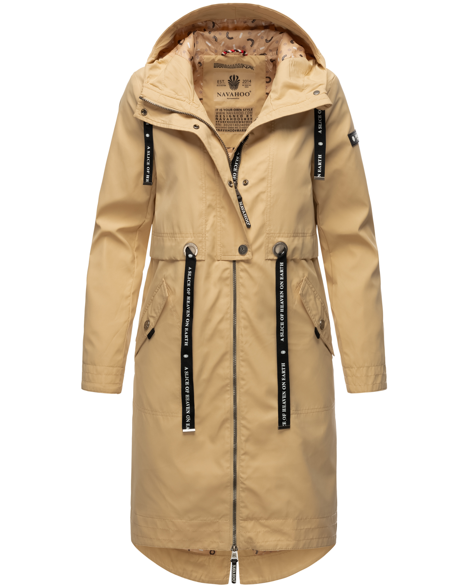 Dámský kabát s kapucí Josinaa Navahoo - BEIGE Velikost: 3XL