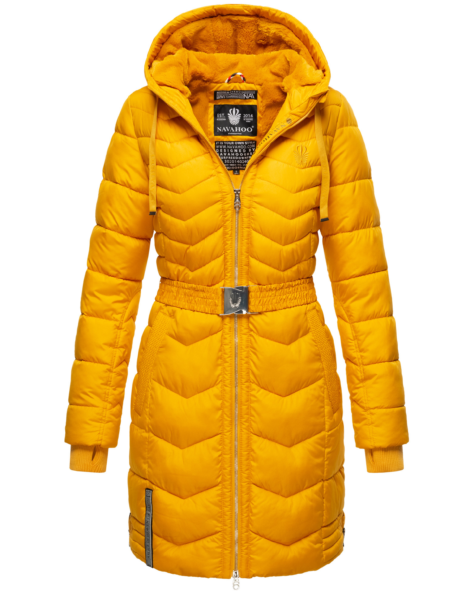 Dámský zimní prošívaný kabát Alpenveilchen Navahoo - YELLOW Velikost: XL