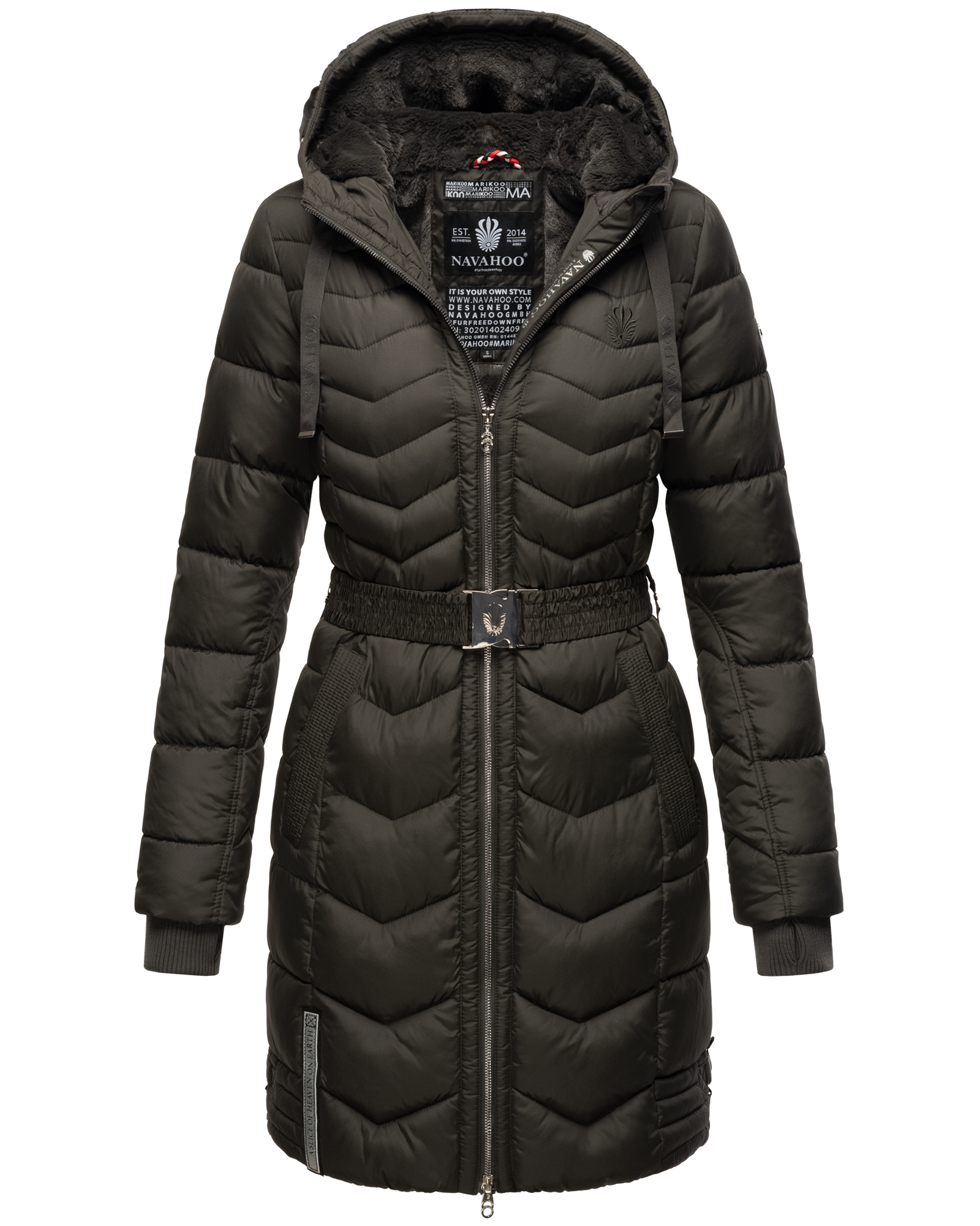 Dámský zimní prošívaný kabát Alpenveilchen Navahoo - ANTRACITE Velikost: XXL
