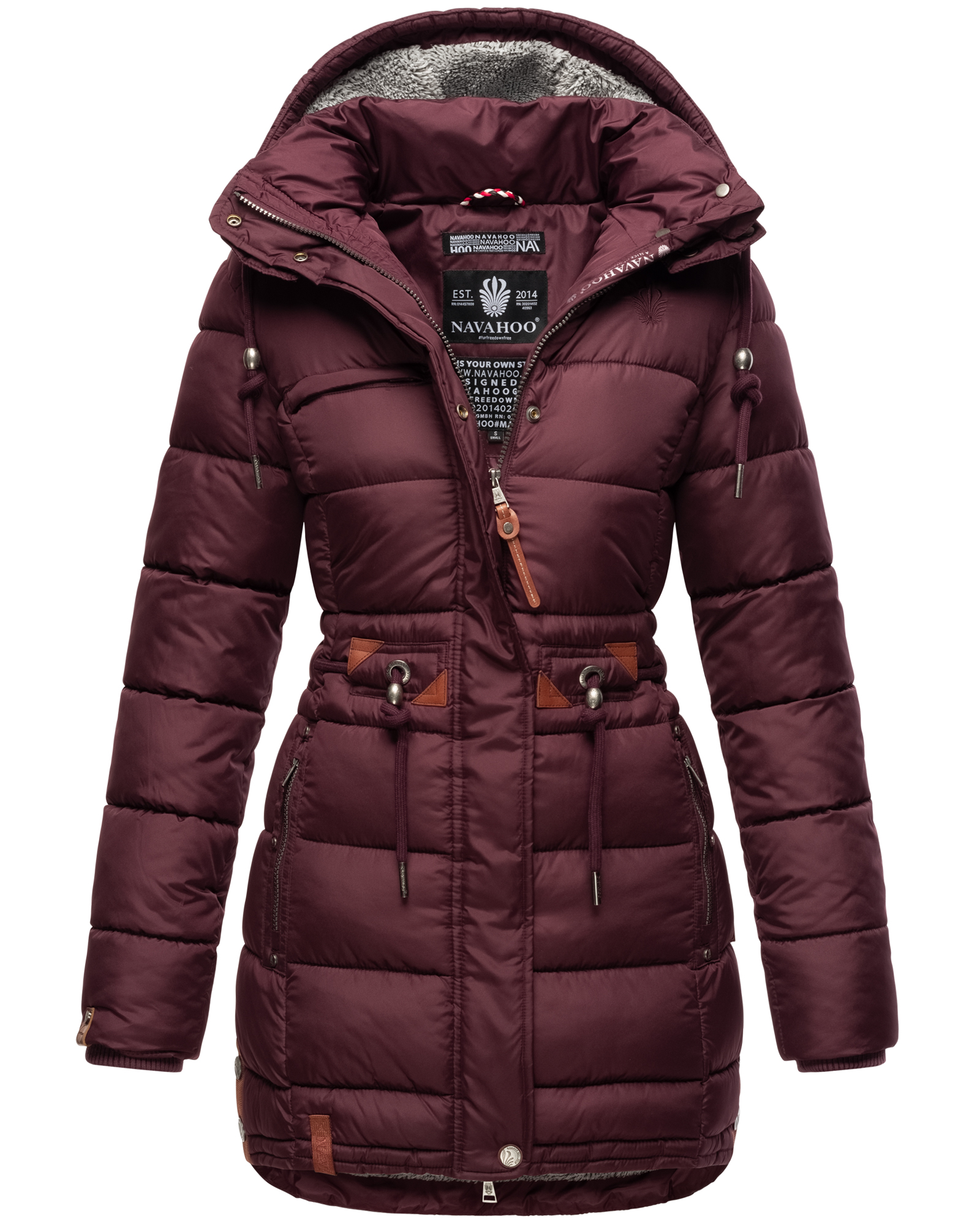Dámský zimní kabát prošívaný kabát Daliee Navahoo - WINE Velikost: L