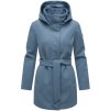Dámský přechodový kabát s páskem a kapucí Marikoo Katalinaa –  DUSTY BLUE