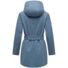 Dámský přechodový kabát s páskem a kapucí Marikoo Katalinaa –  DUSTY BLUE
