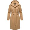 Dámský přechodový kabát s kapucí Marikoo Kailii – CAMEL