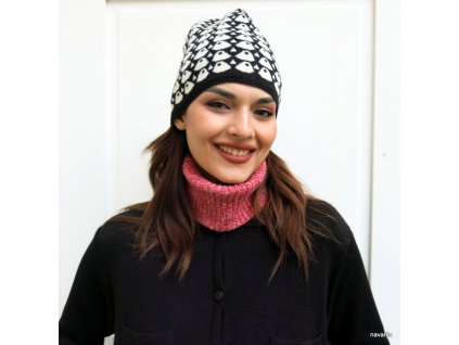 NERA- čepice s černobílým vzorem