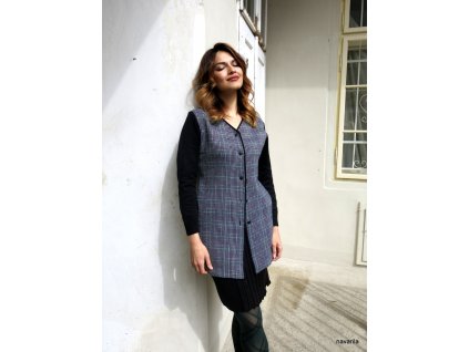 TARO- kostkované sako s kapsami
