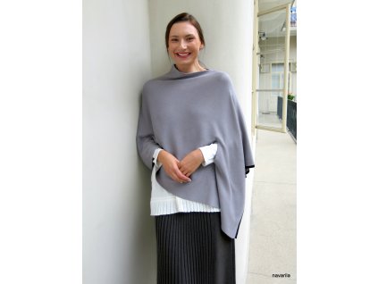 VALI- pletené pončo s výrazným lemem