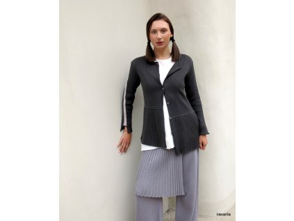 ROBO-pletený kabátek-asymetrický s plisé