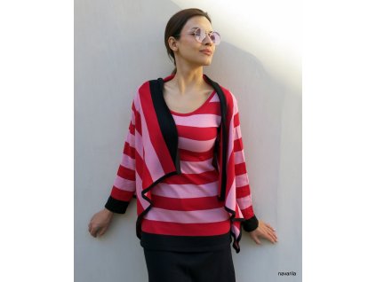 RUNY- pletené letní pončo pruhované