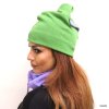 Čepice zelená s fialovým akcentem