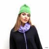 Čepice zelená s fialovým akcentem